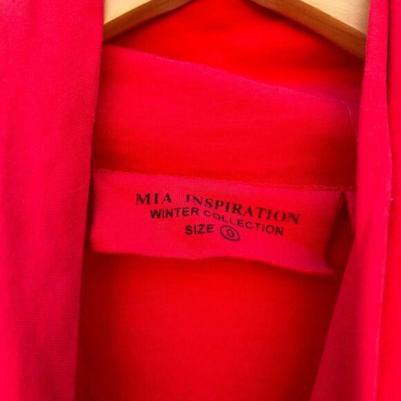 Mia Inspiration Cropped Jacket Red Street Fashion European Large Layering Long - Picture 3 of 5